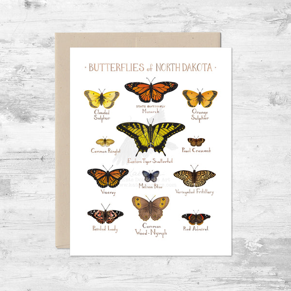 Butterflies of North Dakota Note Card