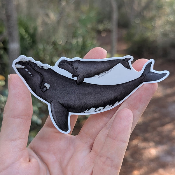 Wholesale Vinyl Sticker: Right Whale with Baby