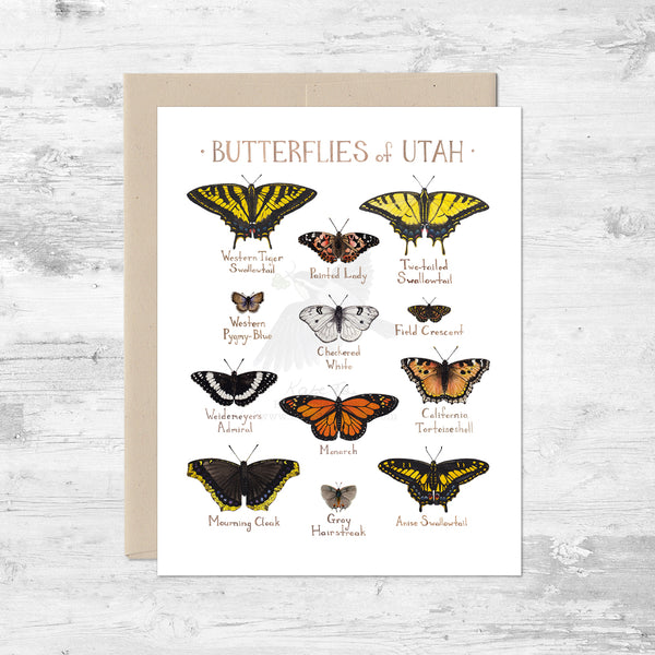 Butterflies of Utah Note Card