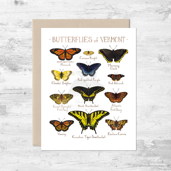 Butterflies of Vermont Note Card