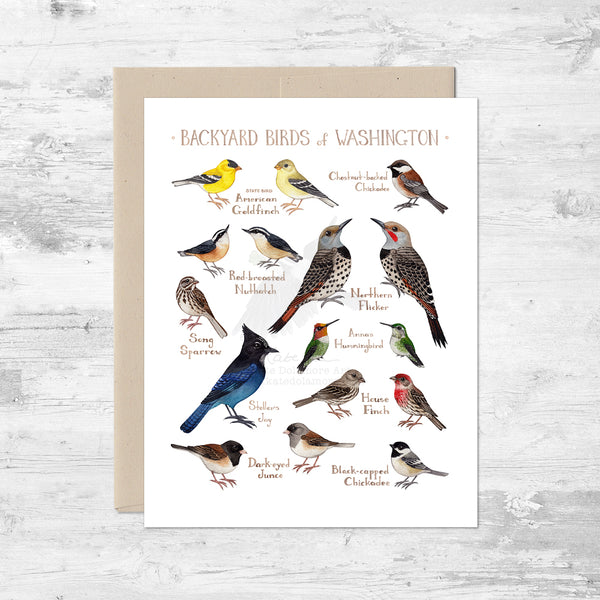 Backyard Birds of Washington Note Card