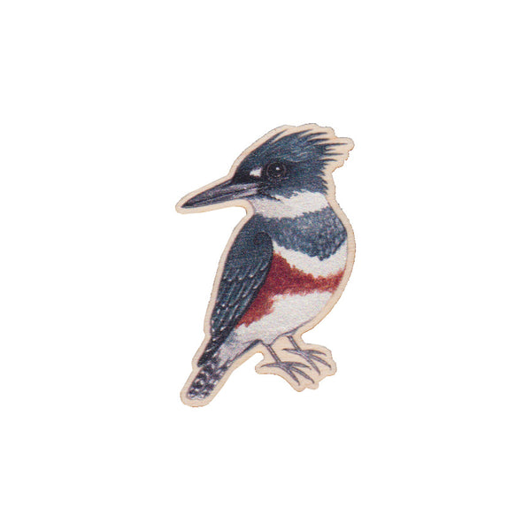Wholesale Wooden Pins: Belted Kingfisher