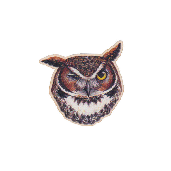 Wholesale Wooden Pins: Great Horned Owl