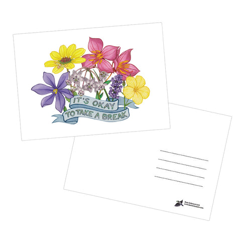"It's Okay To Take a Break" Native Plants 5x7 Postcard