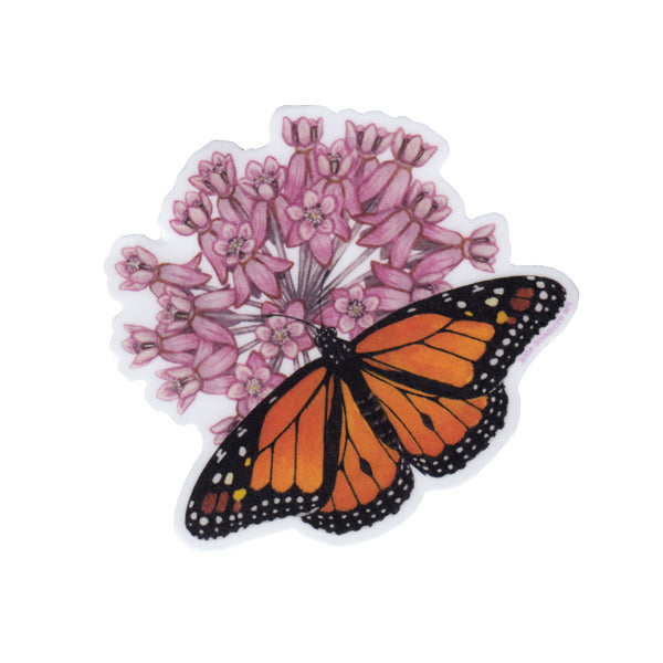 Wholesale Vinyl Sticker: Monarch on Common Milkweed