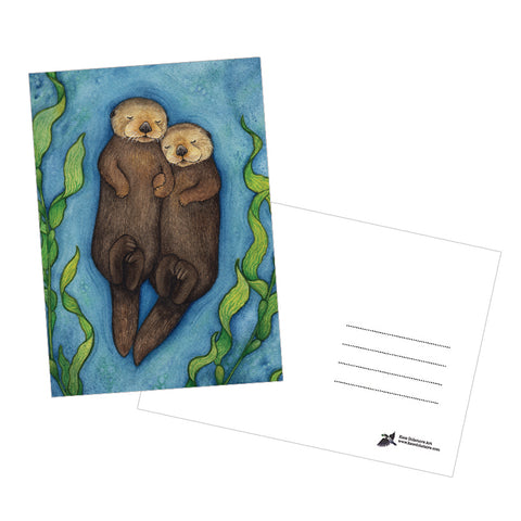 Otter Couple 5x7 Postcard