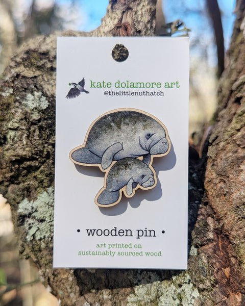 Wholesale Wooden Pins: Manatees