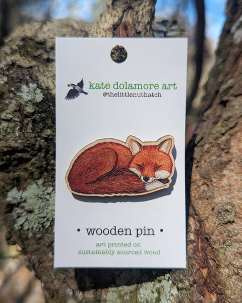 Wholesale Wooden Pins: Red Fox