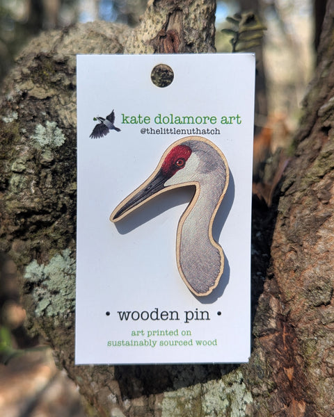 Wholesale Wooden Pins: Sandhill Crane