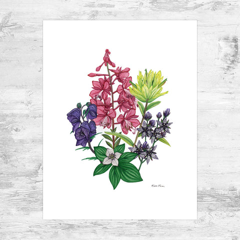 Wholesale Art Print: Alaska Wildflower Bouquet (Anchorage Edition)