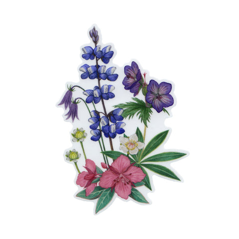 Wholesale Vinyl Sticker: Alaska Native Wildflower Bouquet (Valdez Edition)